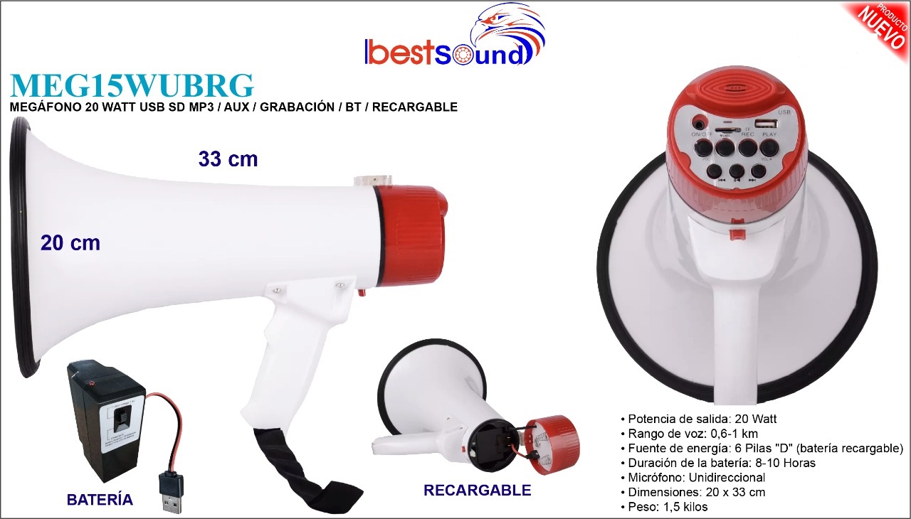 MEGAFONO BEST SOUND 15W MEG15WUBRG